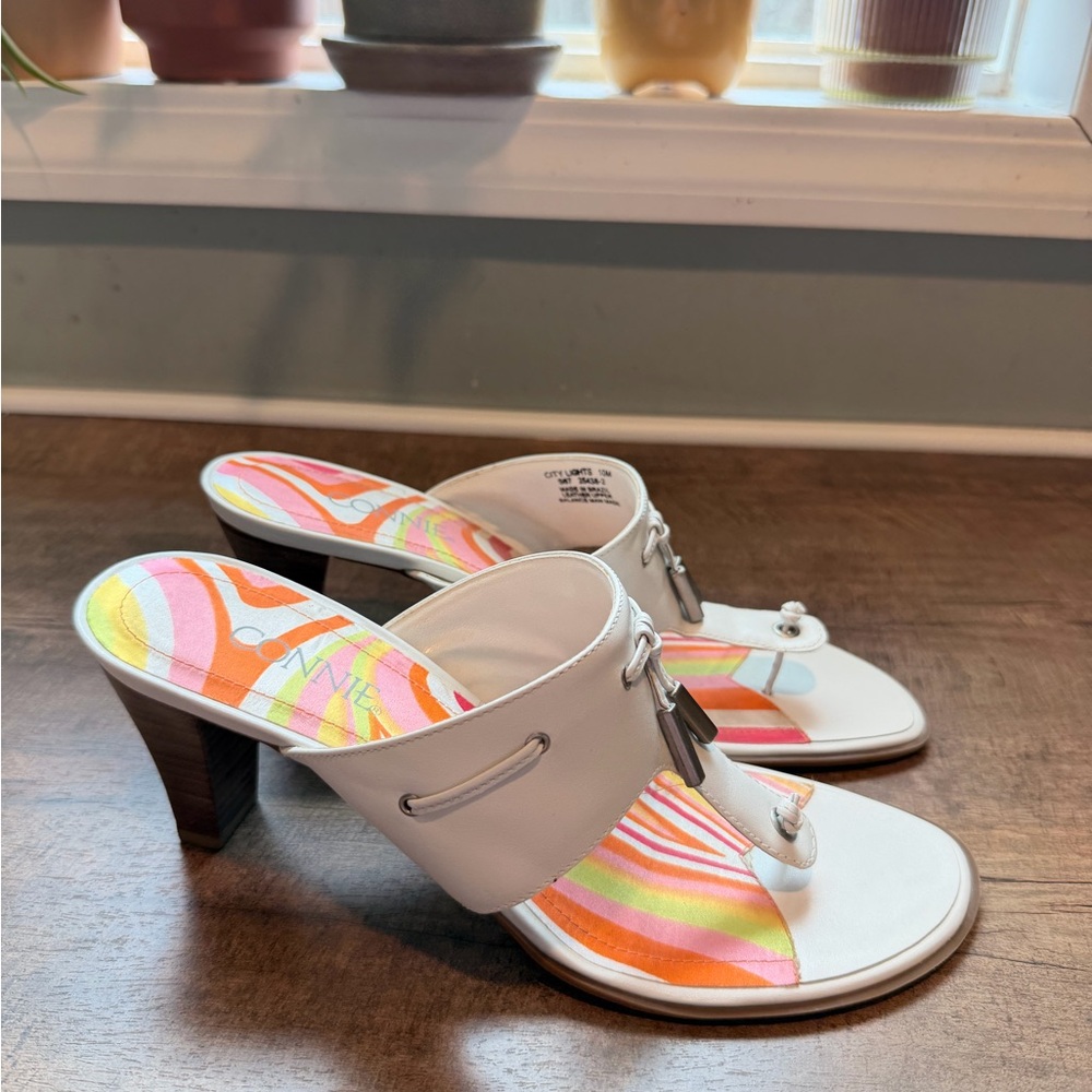 Connie Multicolor  Block Thong Sandals  Women's Size 10M